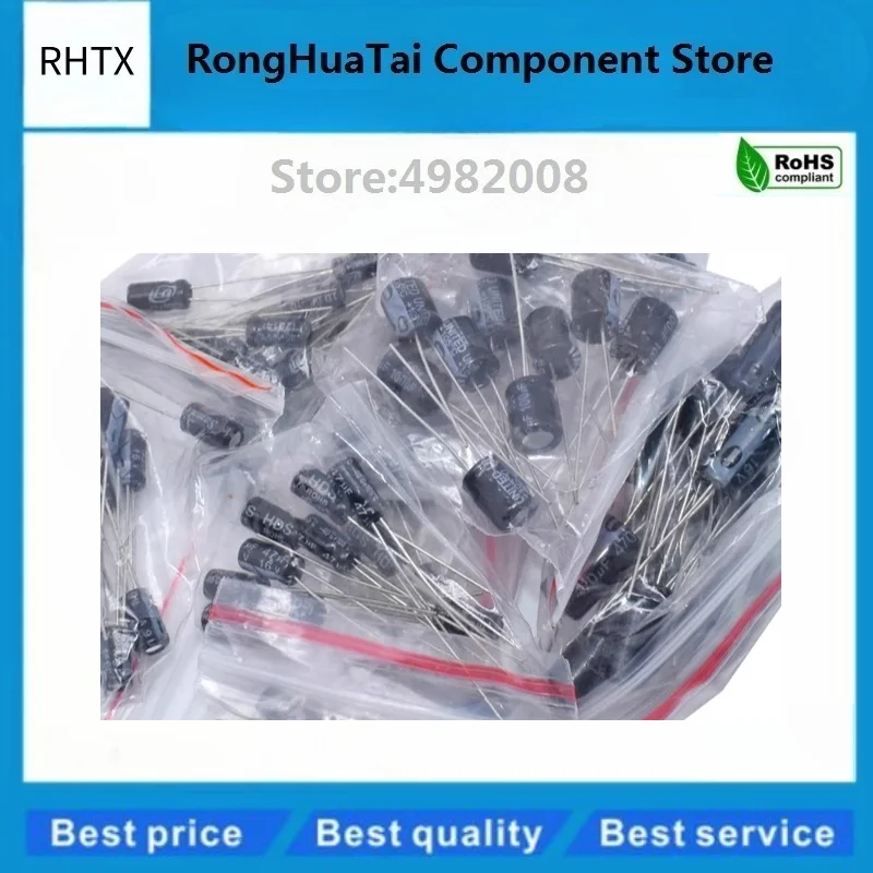 120pcs 16V to 50v 0.22uF to 470uF Aluminum Electrolytic Capacitor Assortment kit