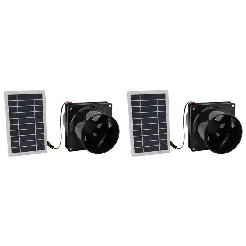 

【KITCHEN GADGET】2X Solar Exhaust Fan Round Duct Solar Panel Ventilation Fan Kit Energy-Saving Solar Exhaust Fan