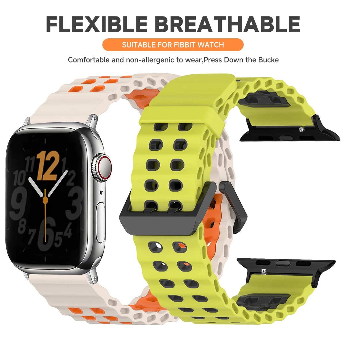 المحيط سيليكون حزام ل أبل الترا 2 3 49 مللي متر الفرقة تنفس سوار iWatch سلسلة 11/10 46 مللي متر 9 8 7 6 SE 45 مللي متر 44 مللي متر حزام #4