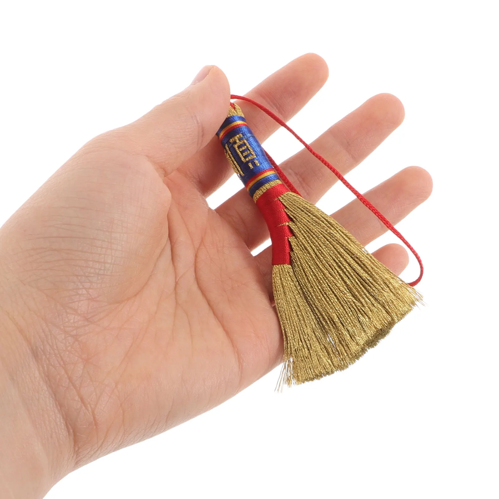 

2pcs Dragon Boat Festival Broom Keychain Pendant Decor Mini Tassel Charm Chinese Style Bedroom Ornaments DIY Accessory Silk