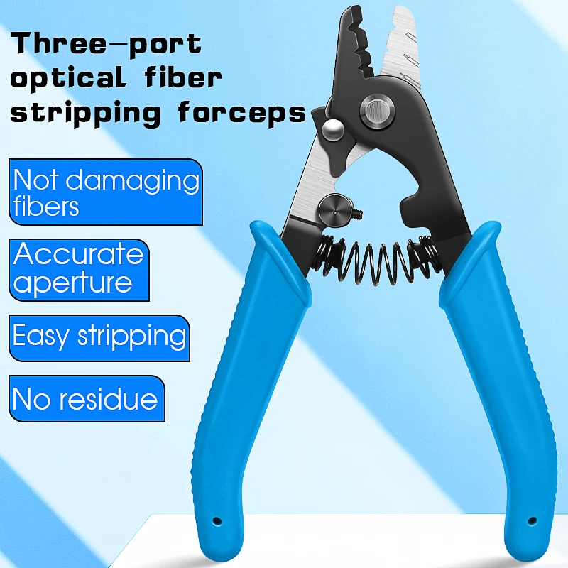 Drie-poort Fiber Striptang Optische Vezel Stripper FTTH Tool Glasvezeldraad Stripper