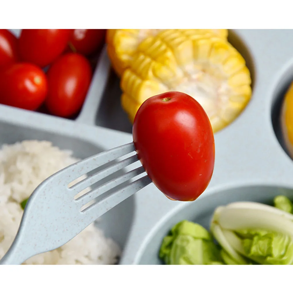 

6PCS Fiber Kids Dinnerware Set Blue Baby Bowl Tableware Snack Eco Friendly Biodegradable Non Toxic