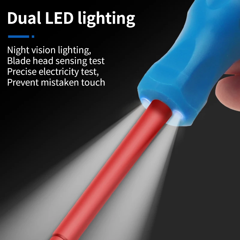 LUXIANZI 9 in 1 Cacciavite Lampadina al neon Indicatore Penna per test per elettricisti AC Tester isolato senza contatto Voltmetro Rilevatore di potenza