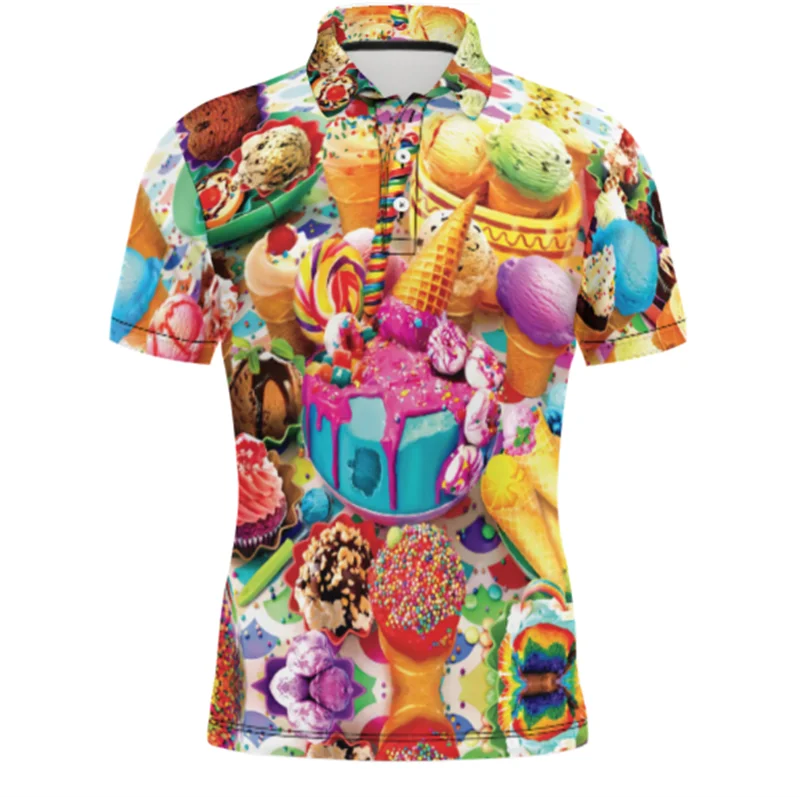 Newest Ice Cream 3D Printed Summer Short-sleeved Men\'s Women Polo T-shirts Fashion Casual Harajuku Shirt Cool High Quality Tops