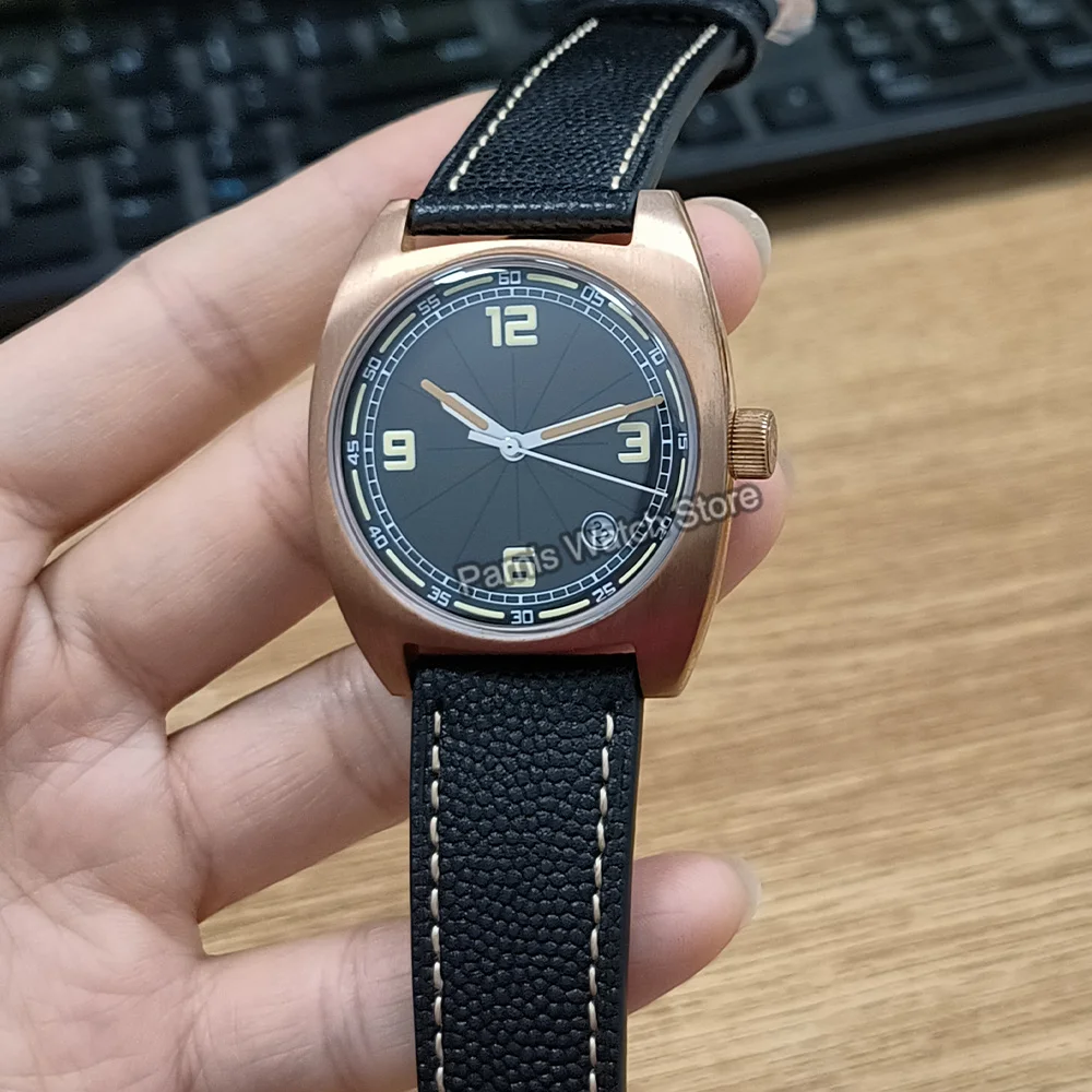 2025 Nuovo arrivo 37,5 mm Orologio automatico in materiale bronzo 5ATM Orologio da polso con pennarelli luminosi impermeabili