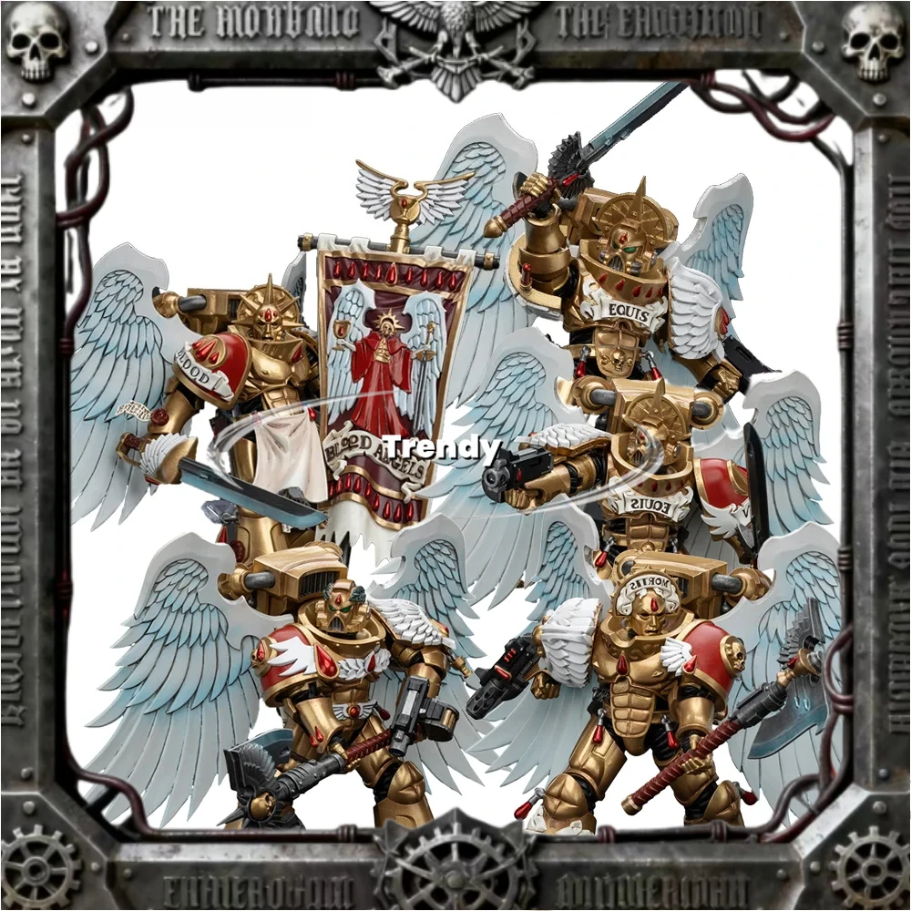 

[Товары для пятен] JOYTOY Warhammer 40K 1/18 Фигурка Blood Angels Sanguinius&Sanguinary Guard 5 шт. Модель игрушки в подарок