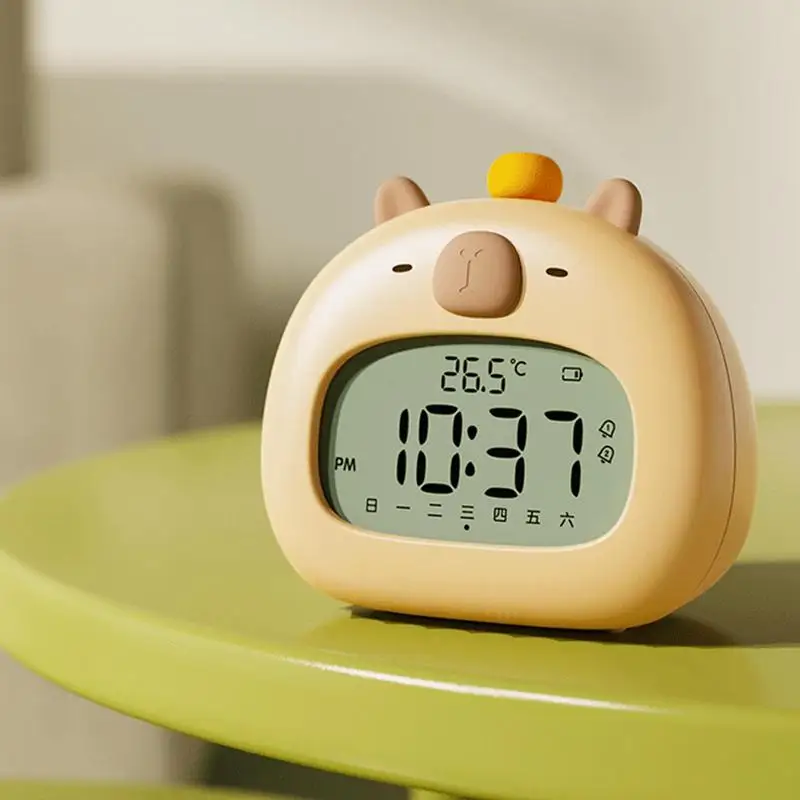 Cute Alarm Clock Aesthetic Capybara Alarm Clock Capybara Night Light Teen Alarm Clock Girls Capybara Adjustable Night Light