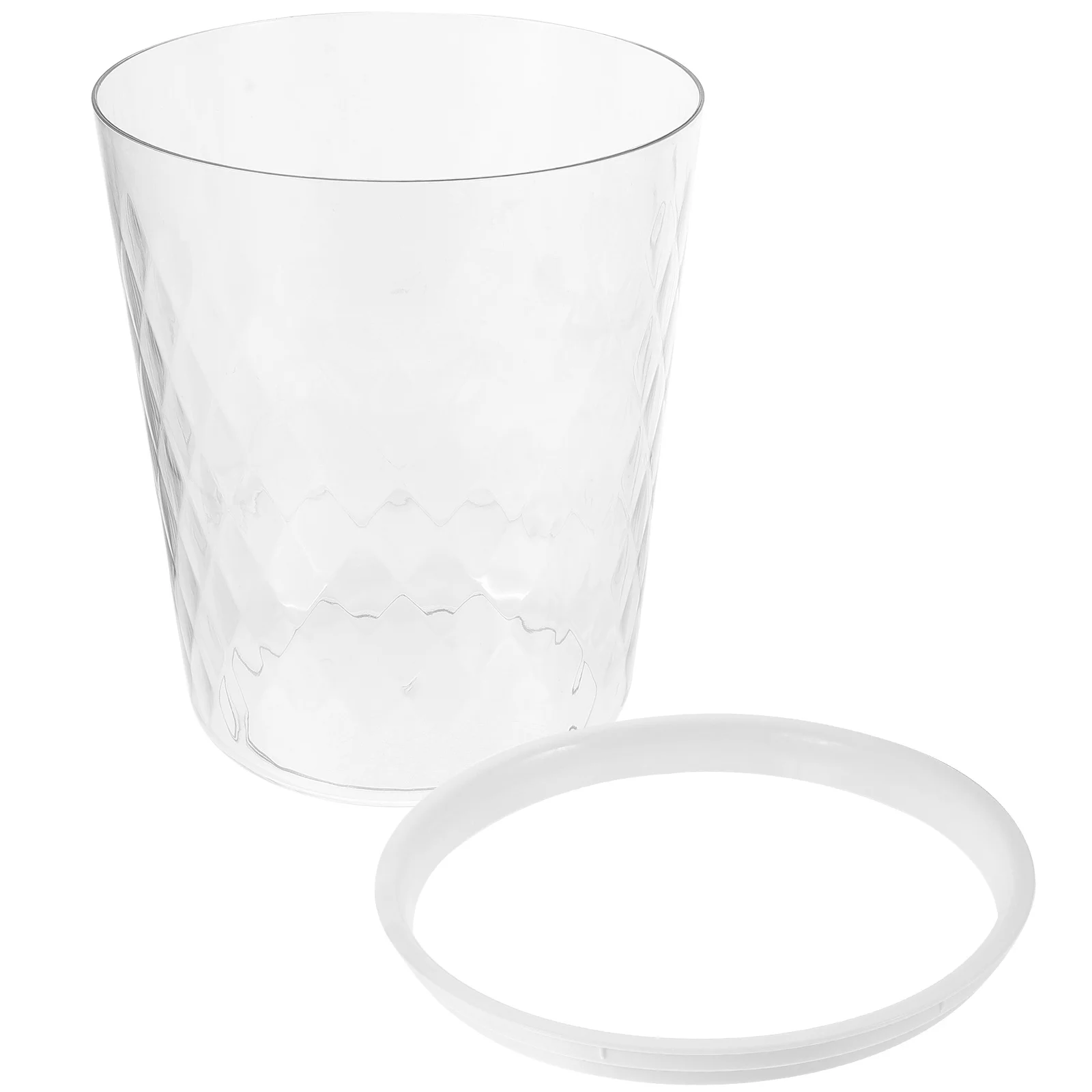 

Large Capacity Transparent Trash Can Thick Pet Material Wide Opening For Bathroom Bedroom Kitchen Office Hotel Portable Waste