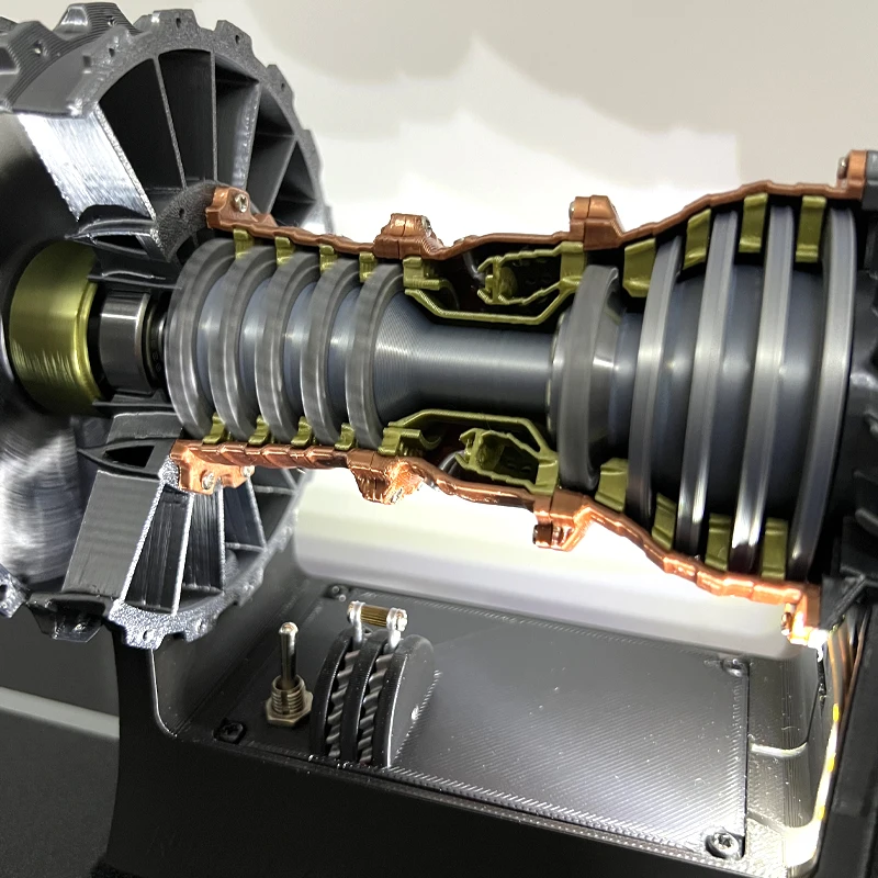 TR900 Aviation Turbofan Engine Model 3D Printing Model LED Light Toy Gift