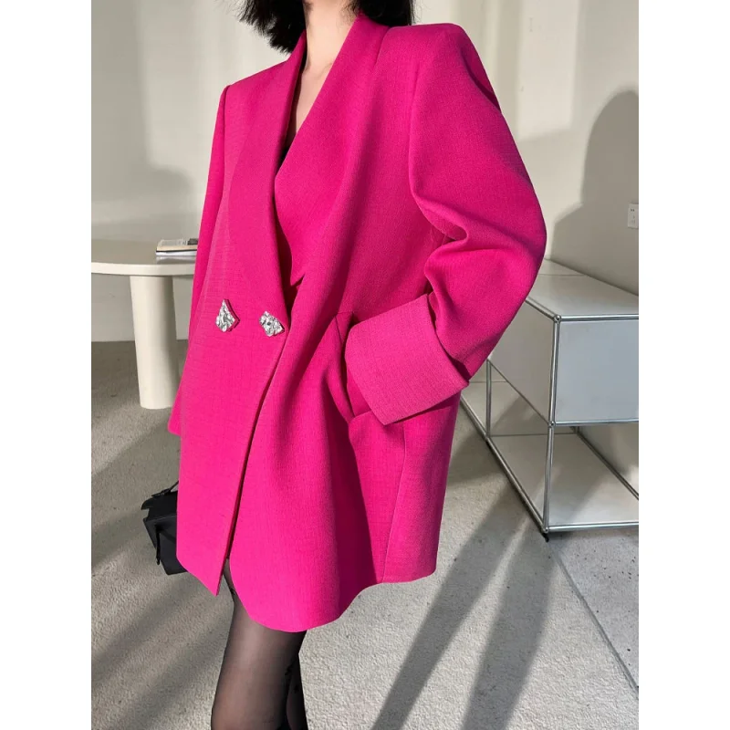 Herbst Mode Blazer Frauen Neue Französisch Elegante Büro Dame Mäntel Vintage Langarm Jacke Lose Outer Frauen Kleidung