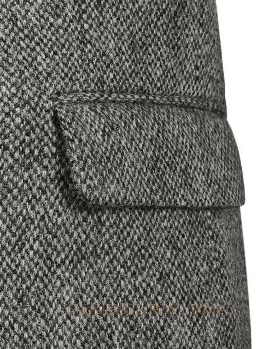 1 pcs Men\'s Suit Gray Blazer Prom Tuxedos Herringbone Wool Tweed Single Breasted Formal Bussiness Jacket for Wedding(Only Coat)