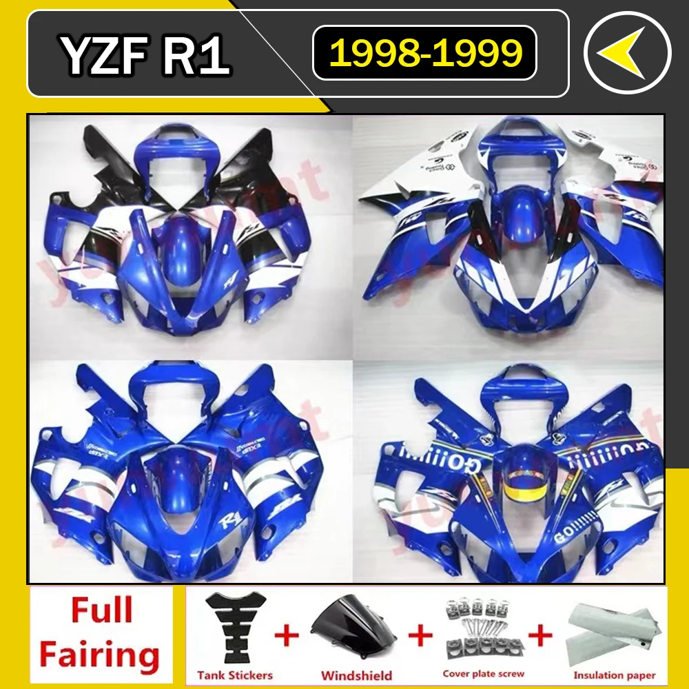 

Injection molded fairing kit for Yamaha YZF R1 1998 1999 blue black bodywork fairings set YZFR1 98 99