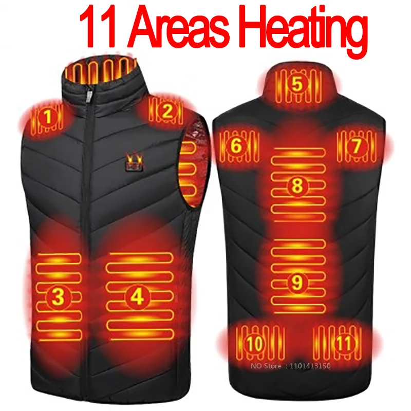 

Winter Cycling Warm Jacket Adjustable Heated Vest USB Electric Warmer Women 21 Zone Heating Crew Neck Vest Outdoor Warmer Vest