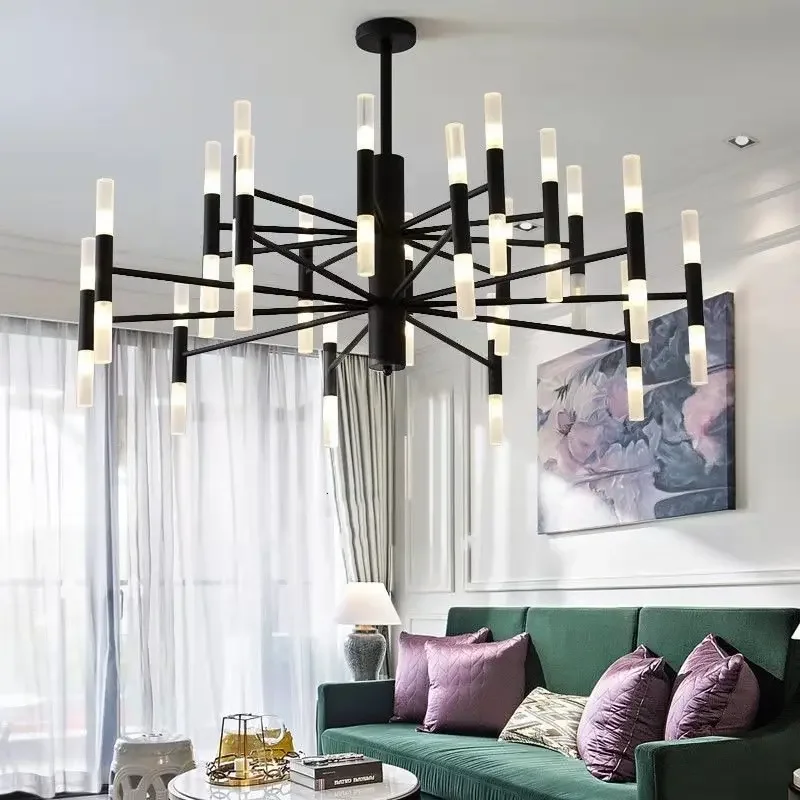 

Modern Led Chandelier Black Gold Suspended Hanging Lamp for Living Room Bedroom Home Lighting Fixture Simple Led Pendant Lamps