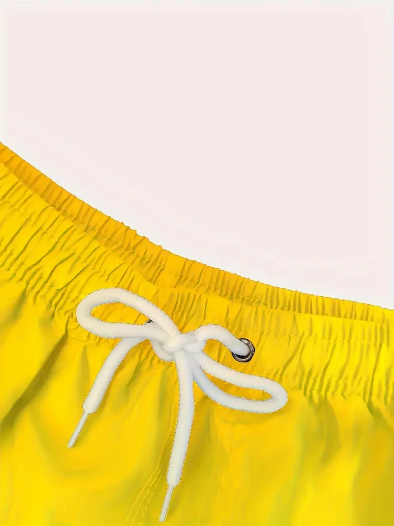 Pantaloncini da spiaggia stampati estivi da uomo con coulisse e dettagli tascabili Abbigliamento casual comodo da esterno