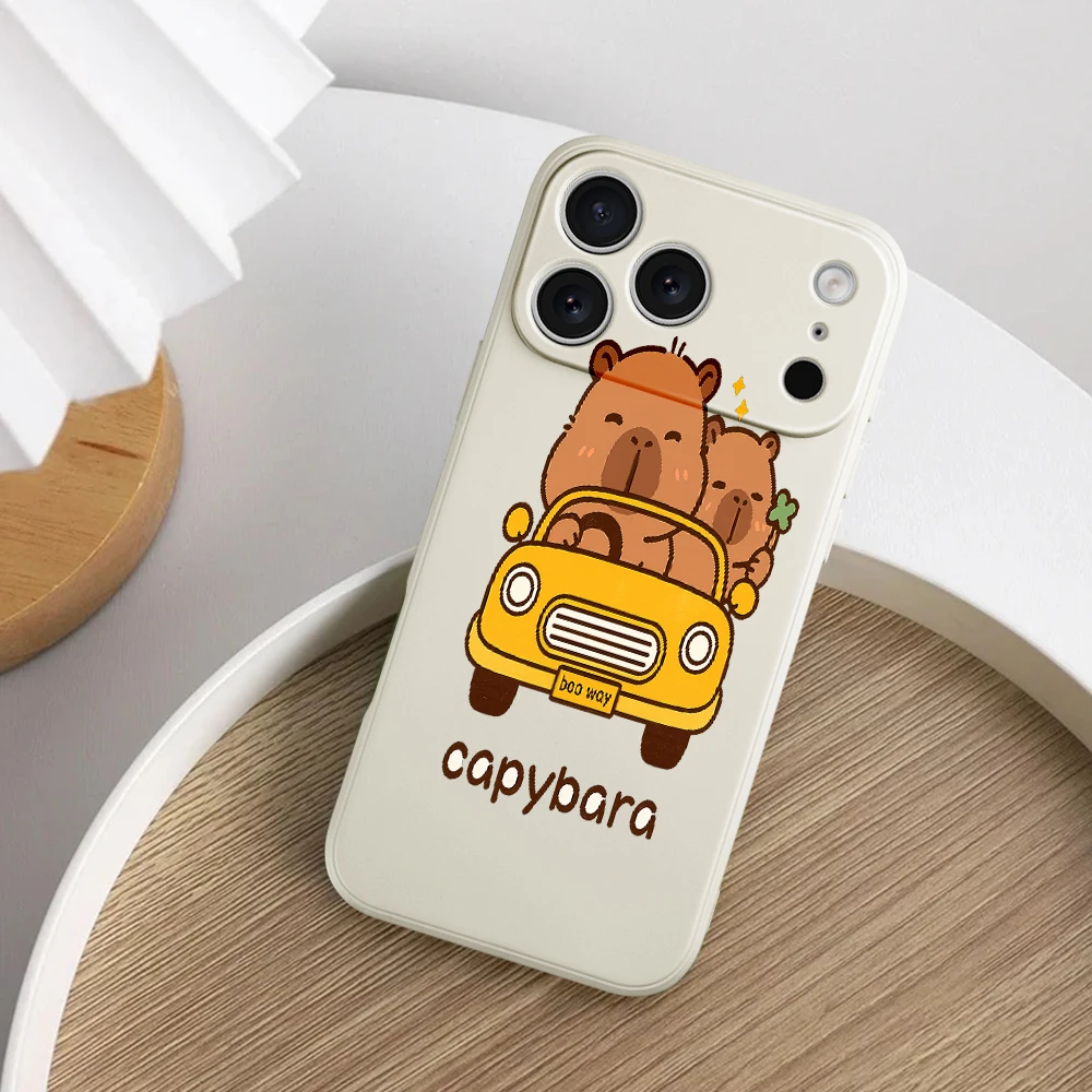 كابيبارا الكرتون جراب هاتف آيفون 17 برو ماكس 17 الهواء 16 15 14 13 12 11 برو ماكس XS Max7 8 زائد 16e 16 زائد غطاء من البولي يوريثان كوكه