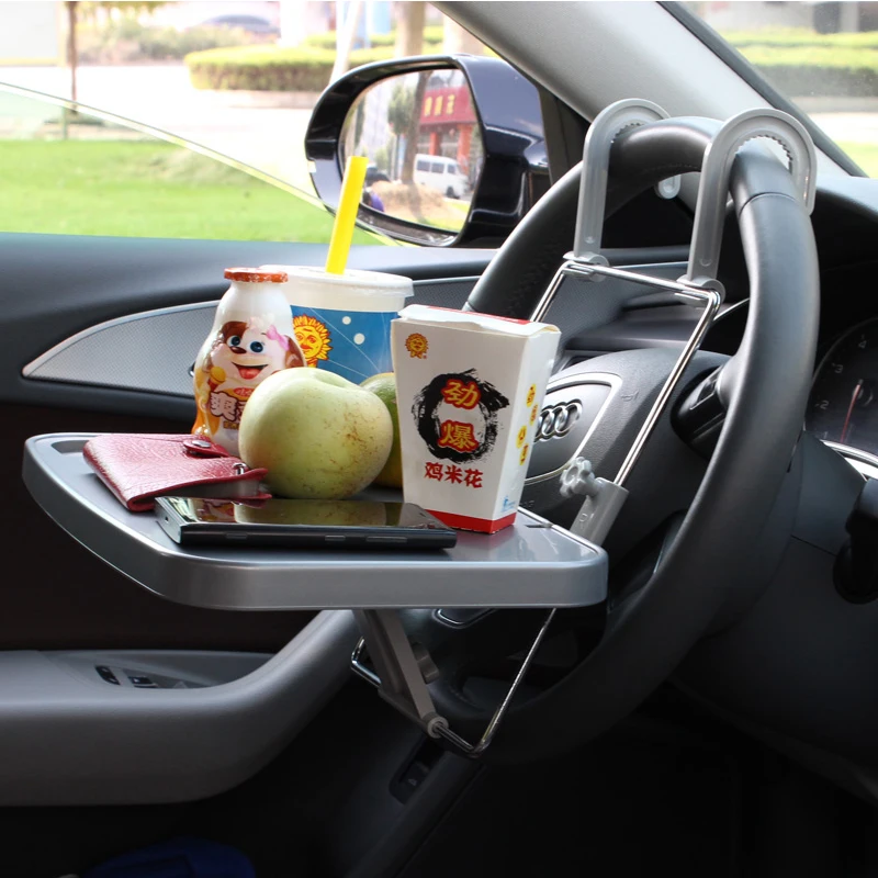 

Car Hanging Folding Dining Table Portable Computer Bracket Steering Wheel Seat Back Multifunctional Storage Rack Car Accessories