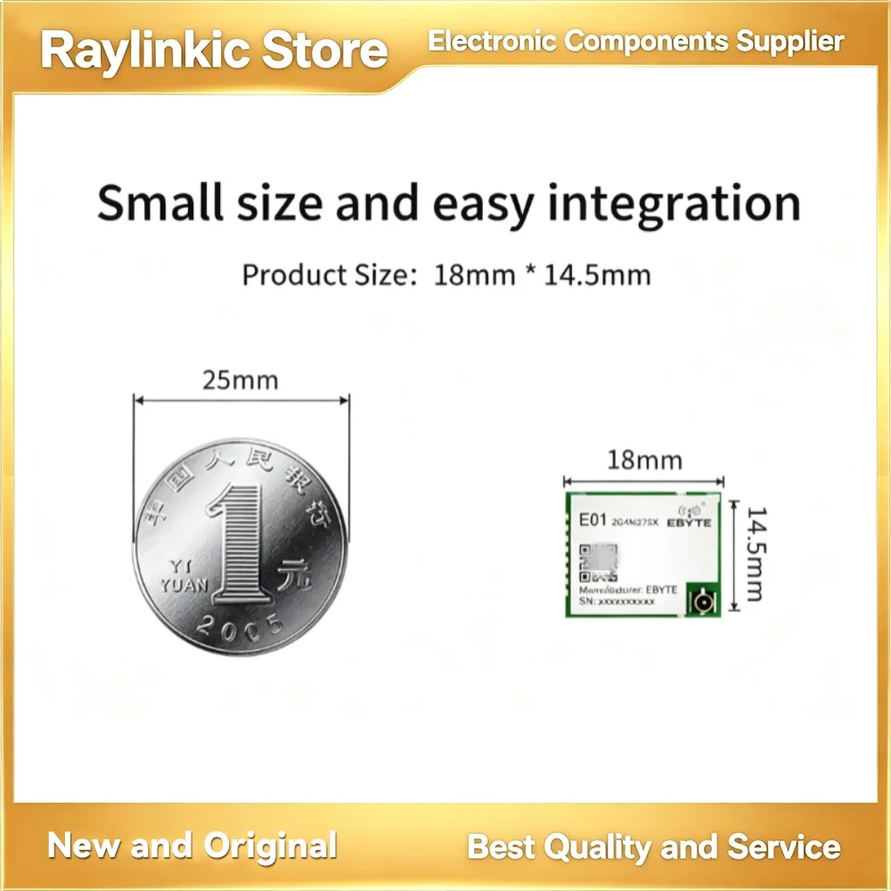 EBYTE nRF24L01P Chip Wireless Module E01-2G4M27SX 2.4G 27dBm SMD with PA RF Interface SPI Communication for TX RX Applications
