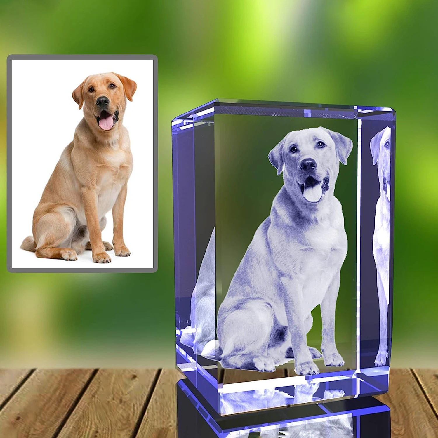 Imagem -02 - Homenagem Personalizada Simpatia Presente Personalizado Perda de Amado Animal de Estimação com Decoração de Cristal Lembrança Prosperidade Amado