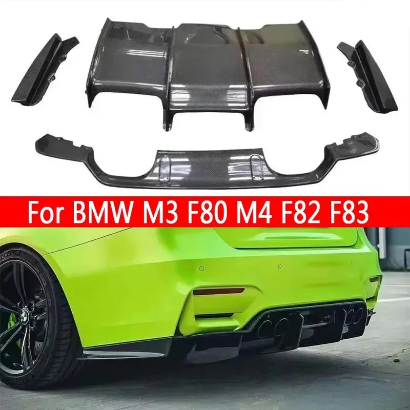 

For BMW M3 M4 F80 F82 F83 2014-2020 Carbon Fiber Rear Lip Diffuser PSM Style Back Bumper Shunt Spoiler Diffuser Body Kit