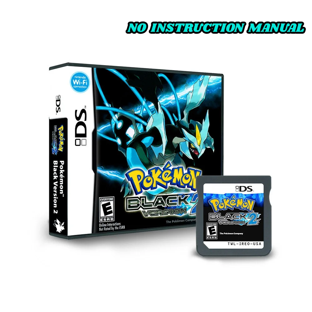 USA Pokémon Zwart en Wit 1 2 Gecombineerde Kaart Gecombineerde Kaart Met Doos Cassette DS Pokémon Game Card voor DS NDS 3DS Geen handleiding