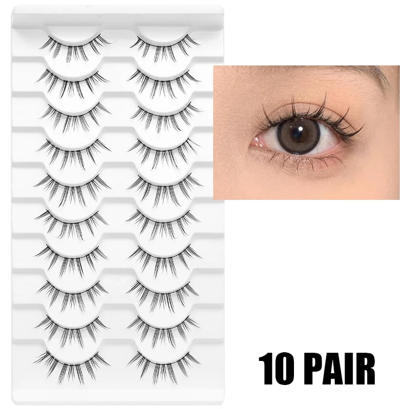 5/7/10 Paar Manga-Wimpern Weiche Natürliche Künstliche Wimpern Lange Fake Anime Wimpern Make-up Handgefertigtes Wimpernverlängerungs-Set – Detail 8