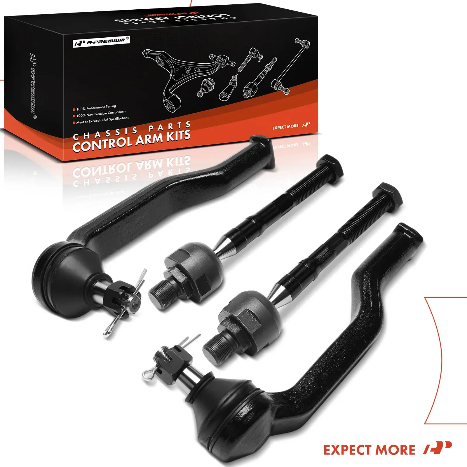 A-Premium 4x Front Inner & Outer Side Tie Rod End for Mazda MPV 1989-1995