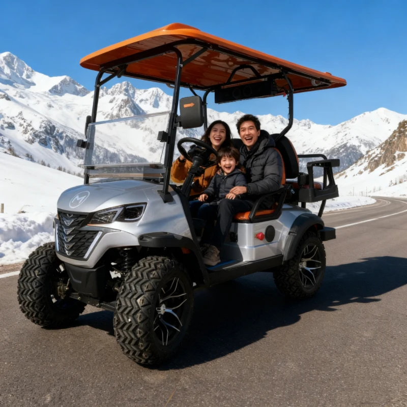 عربة جولف كهربائية 4x4 بإطار من الألومنيوم، معتمدة من CE، طاقة عالية، وسرعة عالية تصل إلى 63 كم/ساعة.