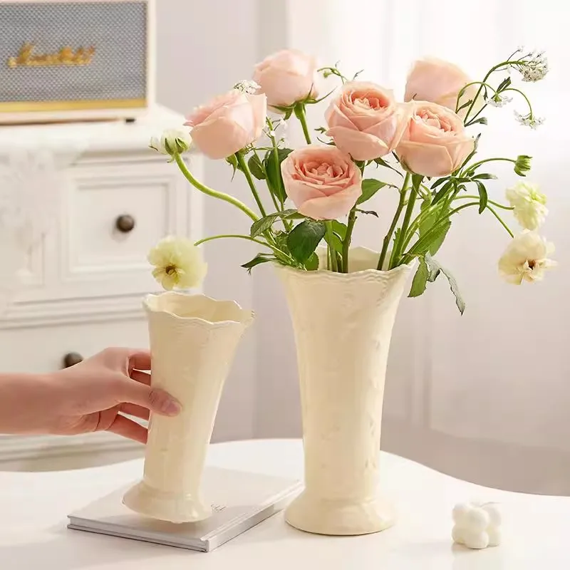 

Vase decoration, living room dining table, ceramic, new Chinese style hydroponic, fresh flowers, vintage vase