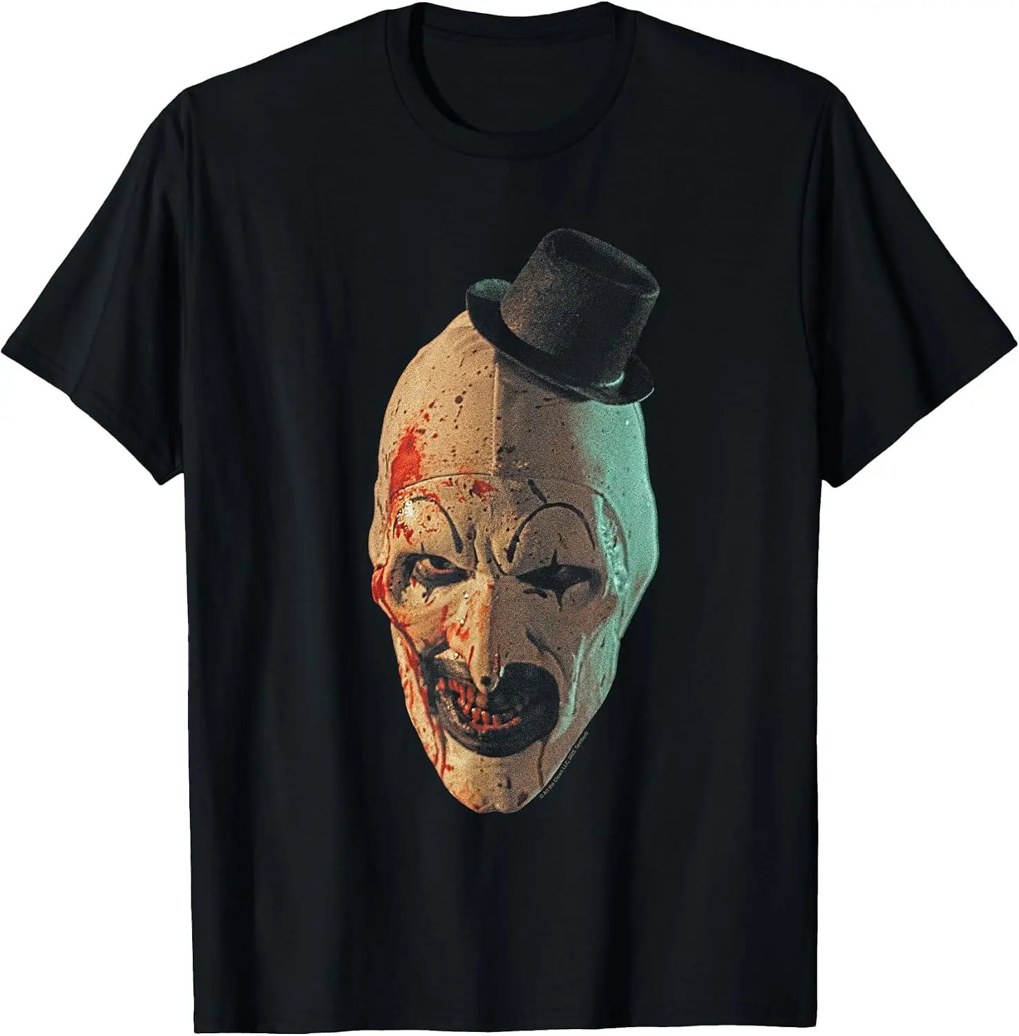 Art The Clown Oversized Portrait Horror Movie T-Shirt Men Casual Graphic Print T‑Shirt Crew Neck Short Sleeve Vintage Street Style Soft Fabric Daily Wear Tops. Holiday Festive, Party Wear, Theme Print Tee.
