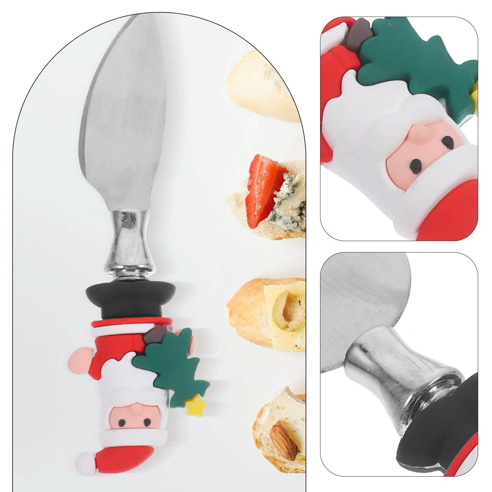 

3Pcs Cheese Cutlery Set Stainless Steel Silicone Ergonomic Cheese Cutter Fork for Kitchen Baking Tools Kitchen Accessories