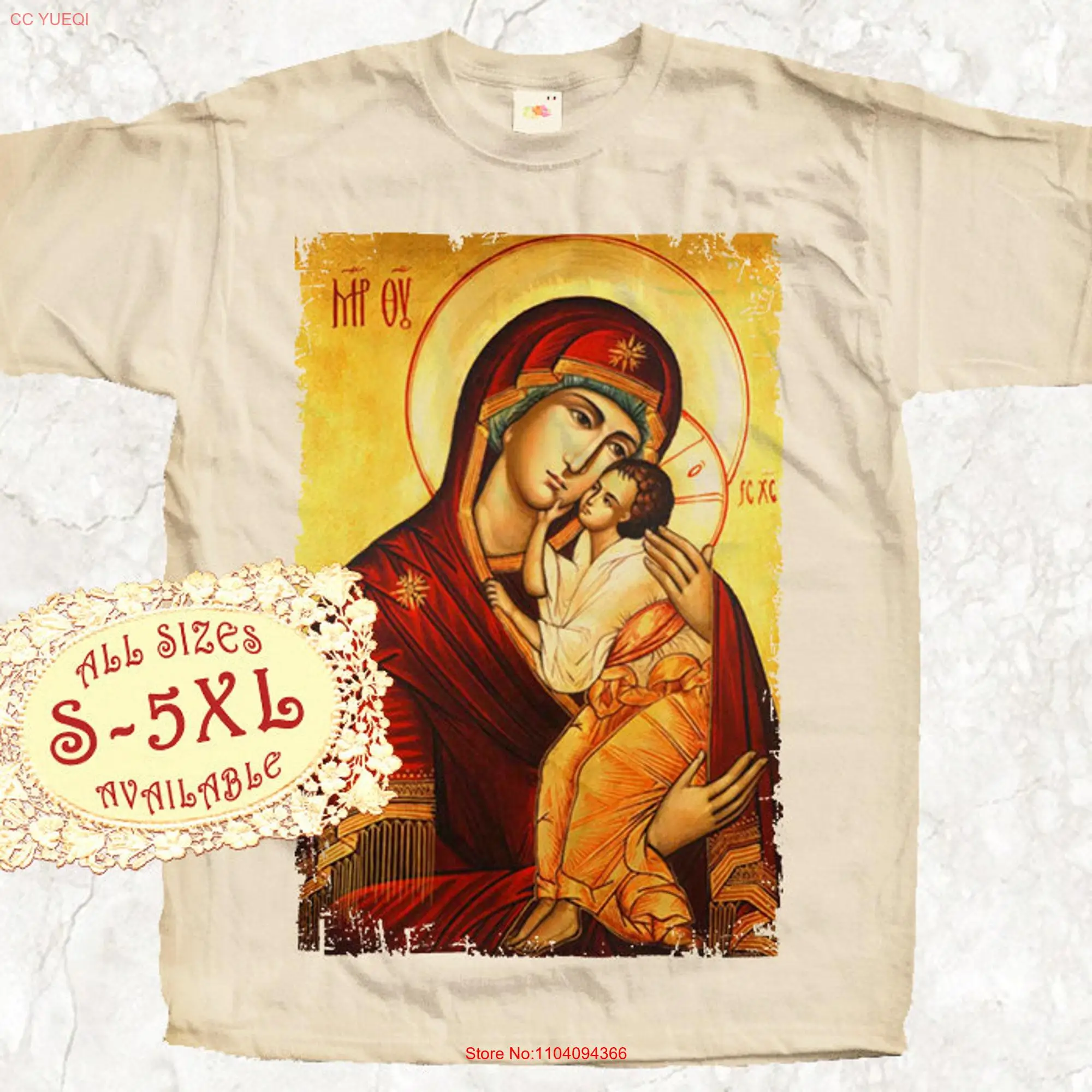 Mary Mother with baby Jesus V23 Catolic T SHIRT All sizes S 5XL Religious Christian Catholic TEE Natural