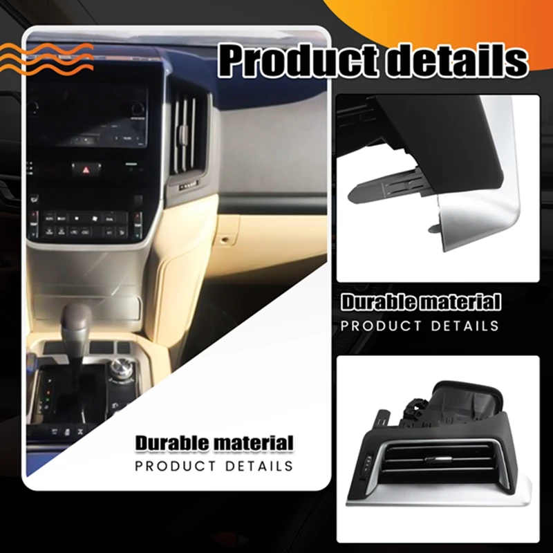 Newcar Dashboard A/C Air Outlet Vent Trim For Toyota Land Cruiser LC200 2016-2022 Central Console Cover