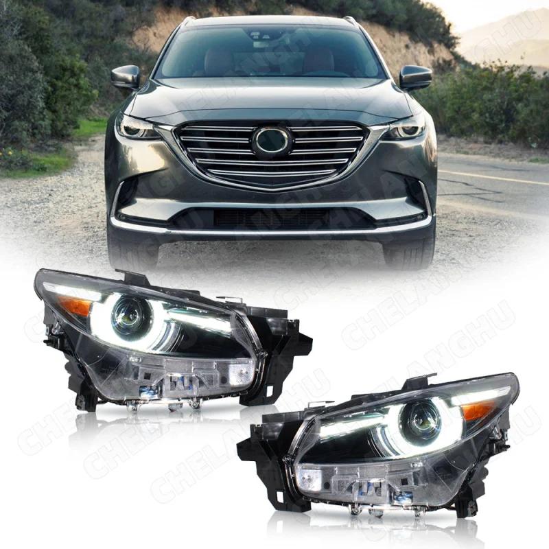 1 Pair Headlight For Mazda 2016 2017 2018 2019 2020 2021 2022 2023 US Version Front Headlamp With AFS power adjust LED DRL