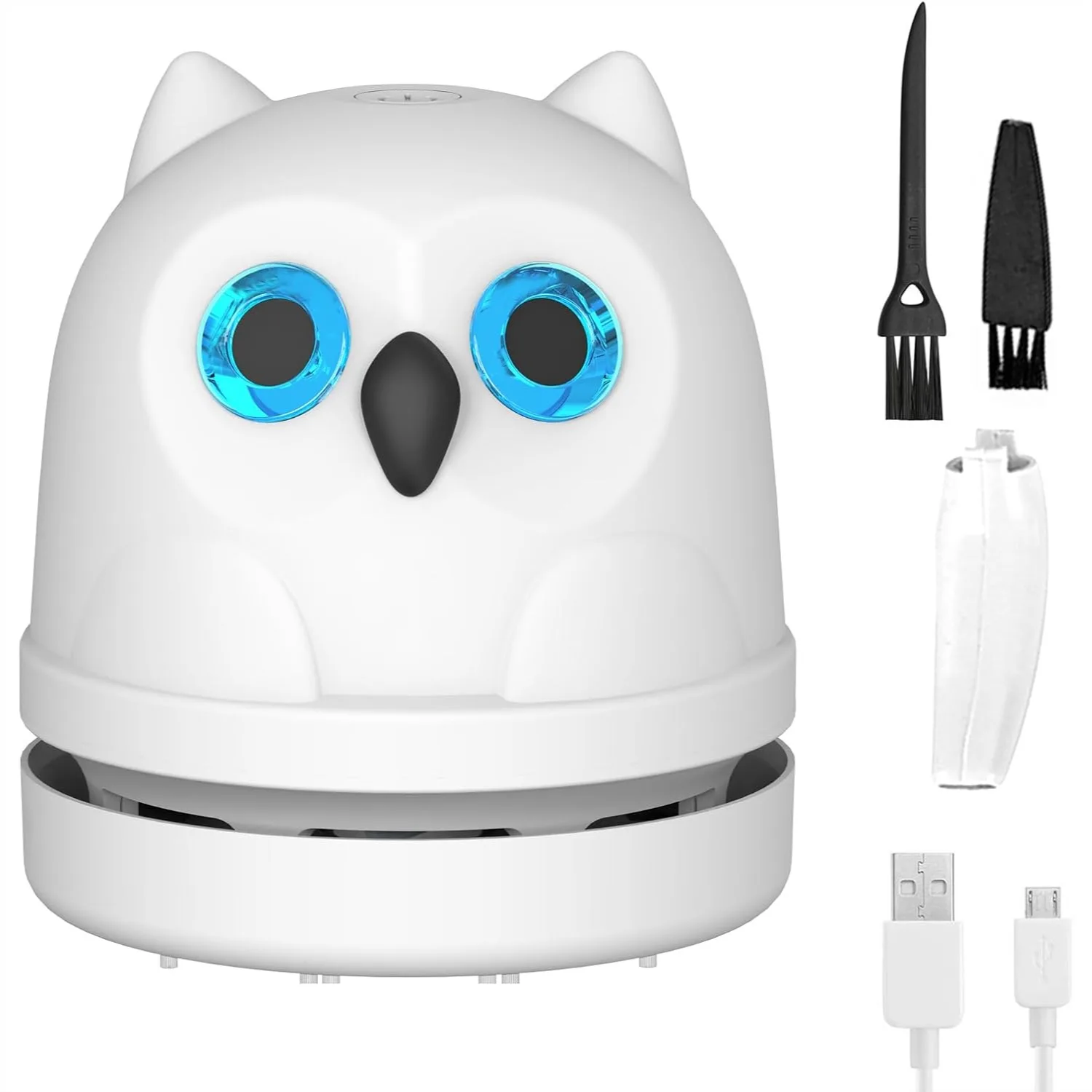 

Мини-пылесос для рабочего стола: для клавиатуры, крошек, волос - милый дизайн в виде совы, портативный настольный очиститель