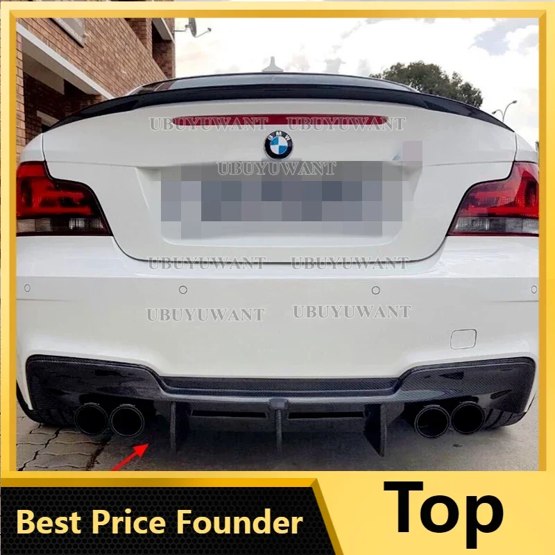 For BMW E82 1 Series 1M Coupe E82 120d 135i 2007-2013 Car Rear Bumper Lip Spoiler Diffuser E82 Rear Diffuser REAL CARBON FIBER