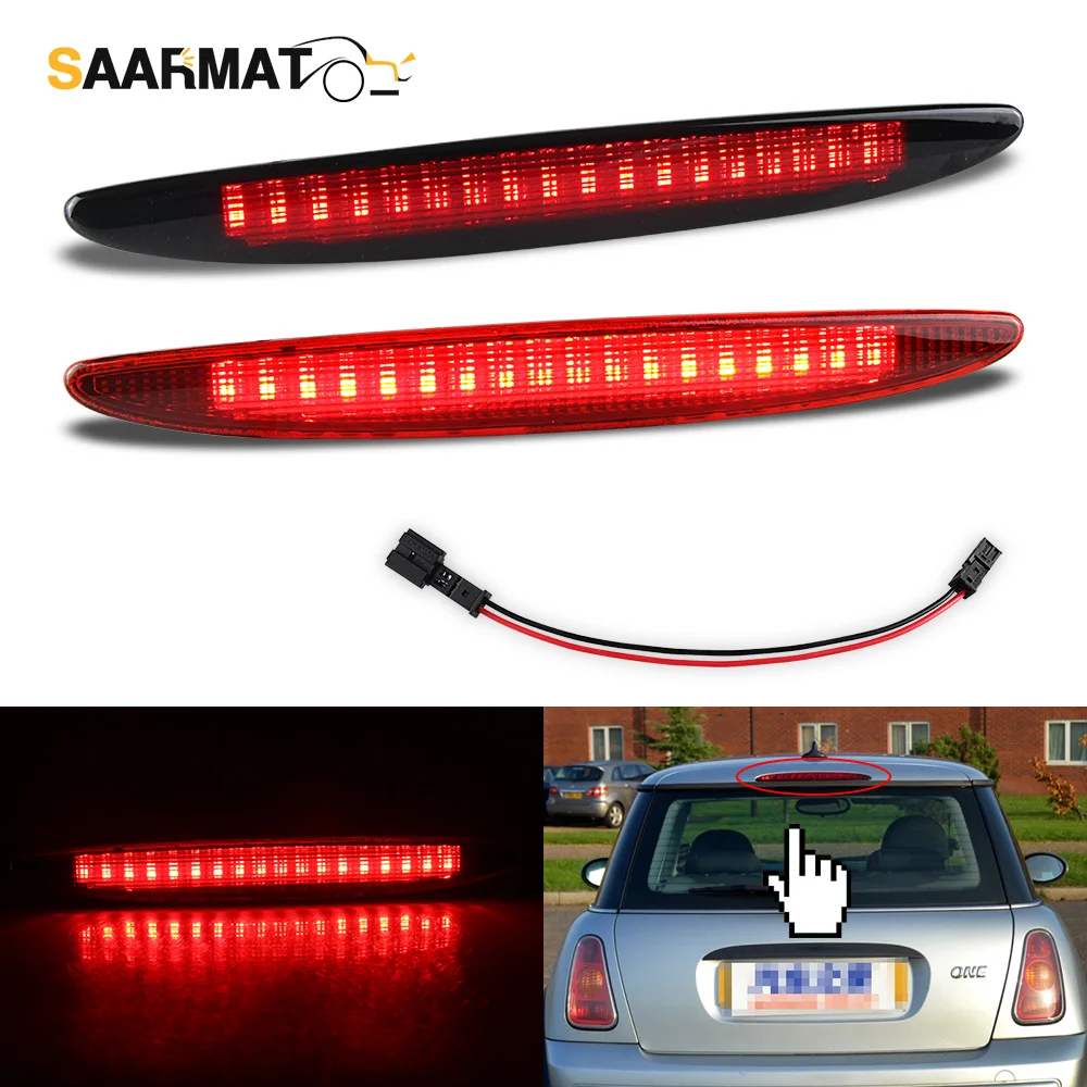 Red Smoke Black LED Third Rear High Level Brake Stop Light For Mini Cooper R50 R53 Base, S. 1.6L L4 - Gas 2001-2006 Accessories