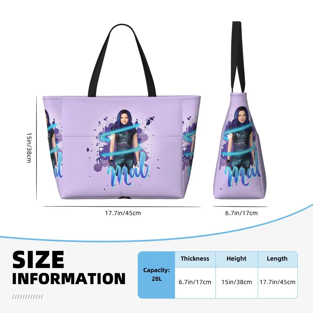 Пляжная большая сумка Mal - Descendants 3, спортивная сумка для занятий йогой в тренажерном зале, большая большая сумка, женская дорожная сумка, сумка для фитнеса