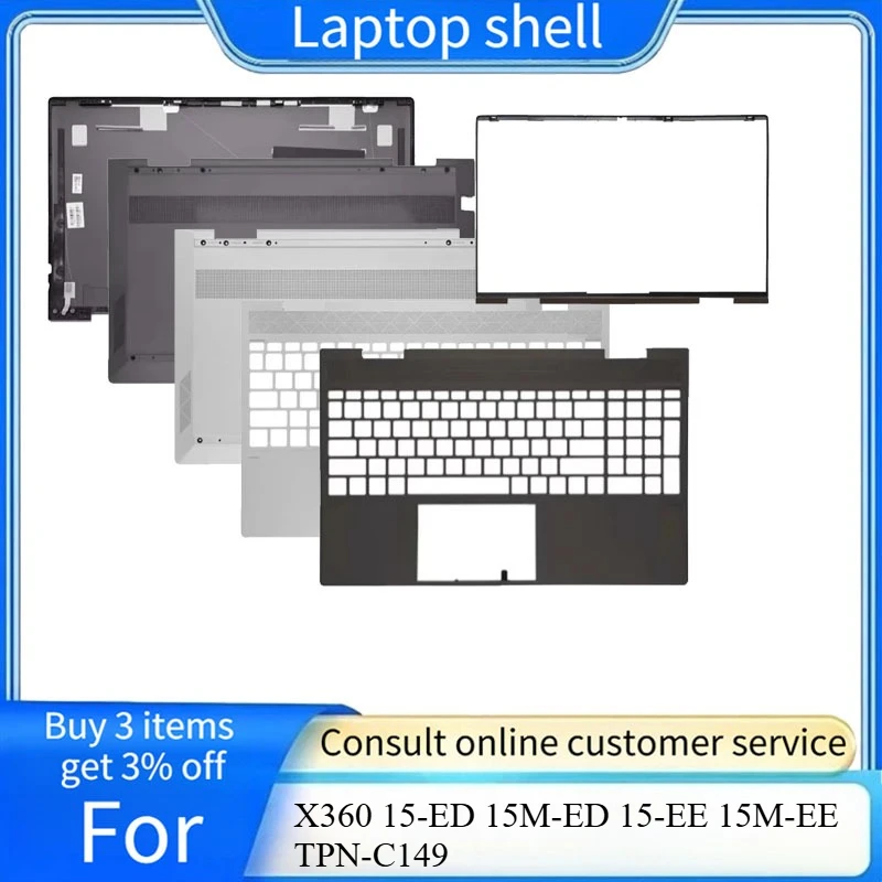 LCD Back Cover Front Bezel Palmrest Top Bottom Case L93203-001 L93204-001 For HP ENVY X360 15-ED 15M-ED 15-EE 15M-EE TPN-C149