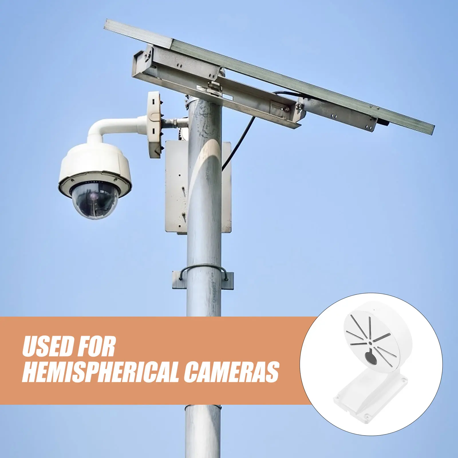 

Wall Mount Hemisphere Bracket Holder for Security Camera Adjustable Cameras White Arm