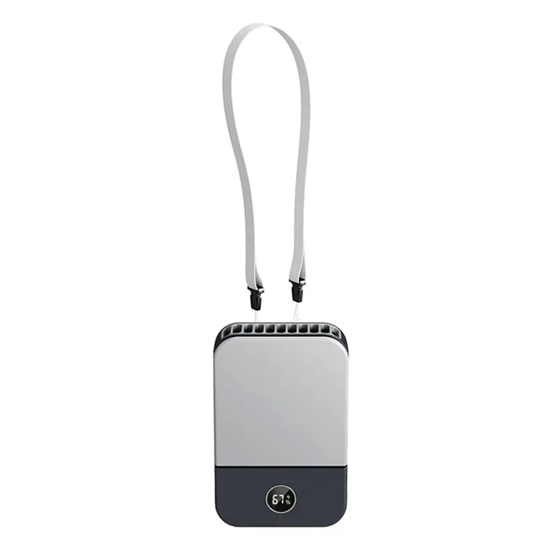 

NEW!A61I Portable Waist Fan Outdoor Mini Hanging Neck Fan USB Rechargeable Fan Bladeless Neck Fan Air Cooler USB Fan 2000Mah For