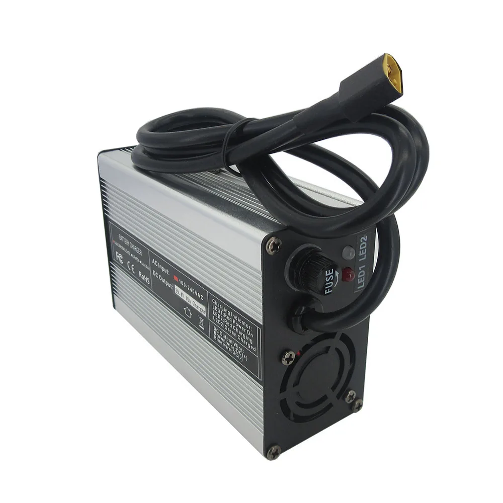 Carregador de bateria de lítio 63v 3a 5a 10a, conector xt60 xlrm usado para bateria de íon-lítio 15s 54v 55.5v, carregador inteligente