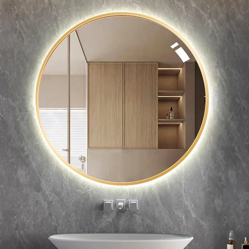 Frame Wall Mounted Bathroom Mirror Led Lights Modern Toilet Makeup Bathroom Mirror Vanity Shower Espejo Pared Home Furniture