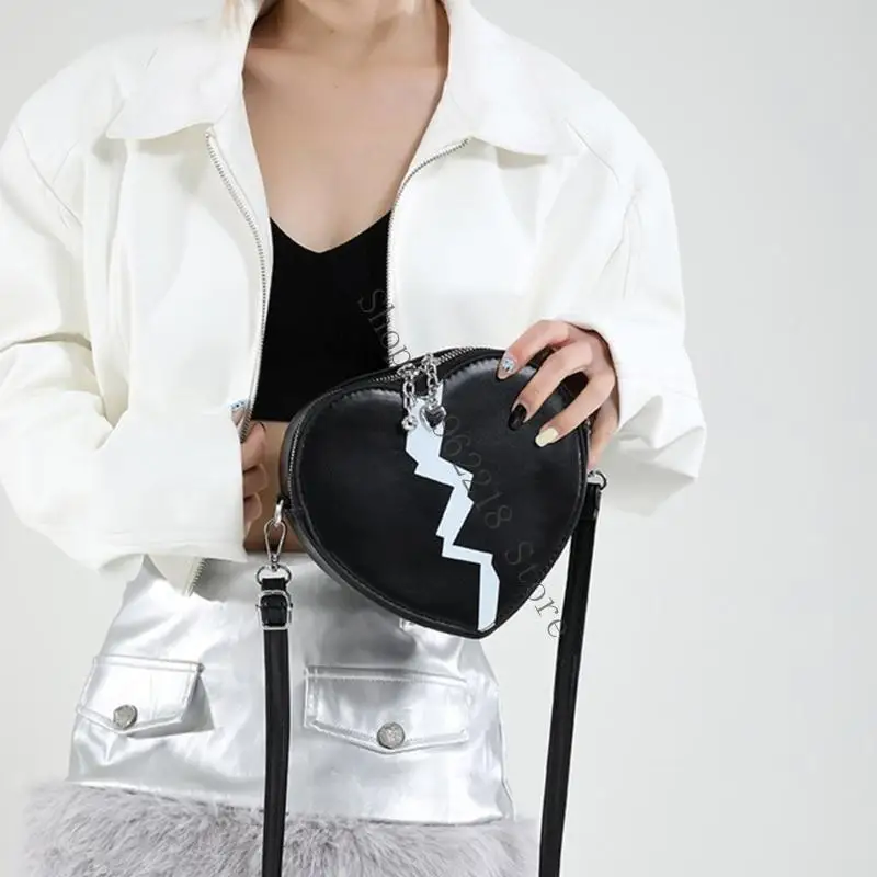 Элегантный сердечный телефон Crossbody Bag с регулируемым ремнем кожи кожи на плечах сумочка для модных энтузиастов 066f