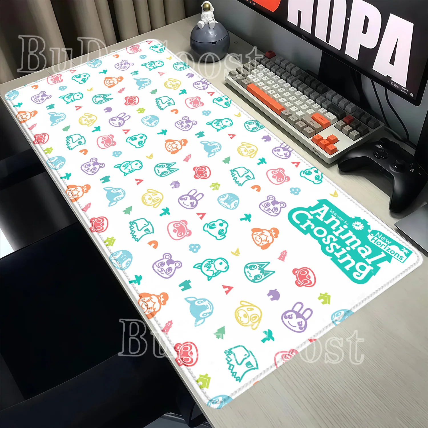 Mouse Pad Animal Crossing‌ Kawaii Large Non-Slip base Gaming Cute Cartoon Office e-sports Mousepad overlock HD Printing Desk Mat