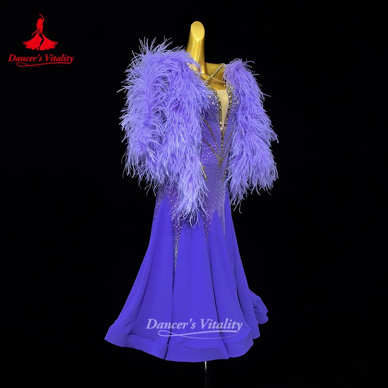 Social Dance Sleeveless Chiffon Big Swing Dress Adult Women Waltz Foxtrot Tango Perform&Contest Clothes Custom Dancer's Vitality