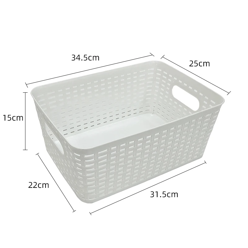 

Factory Direct Sale PP Rattan Plastic Storage Basket Storage Basket Stylish Organizer Holder With Handle