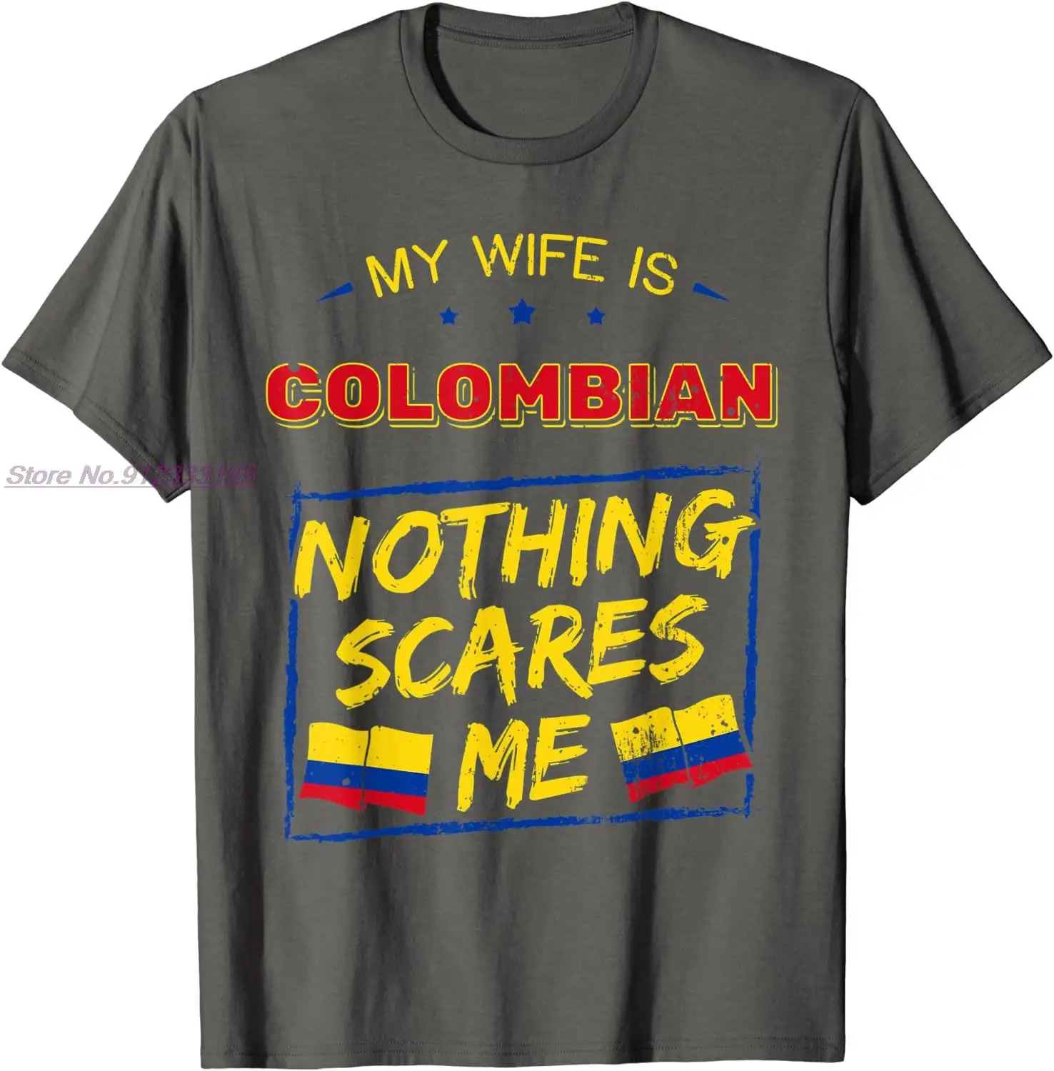 My Wife Is Colombian Republic of Colombia Heritage Flag T-Shirt