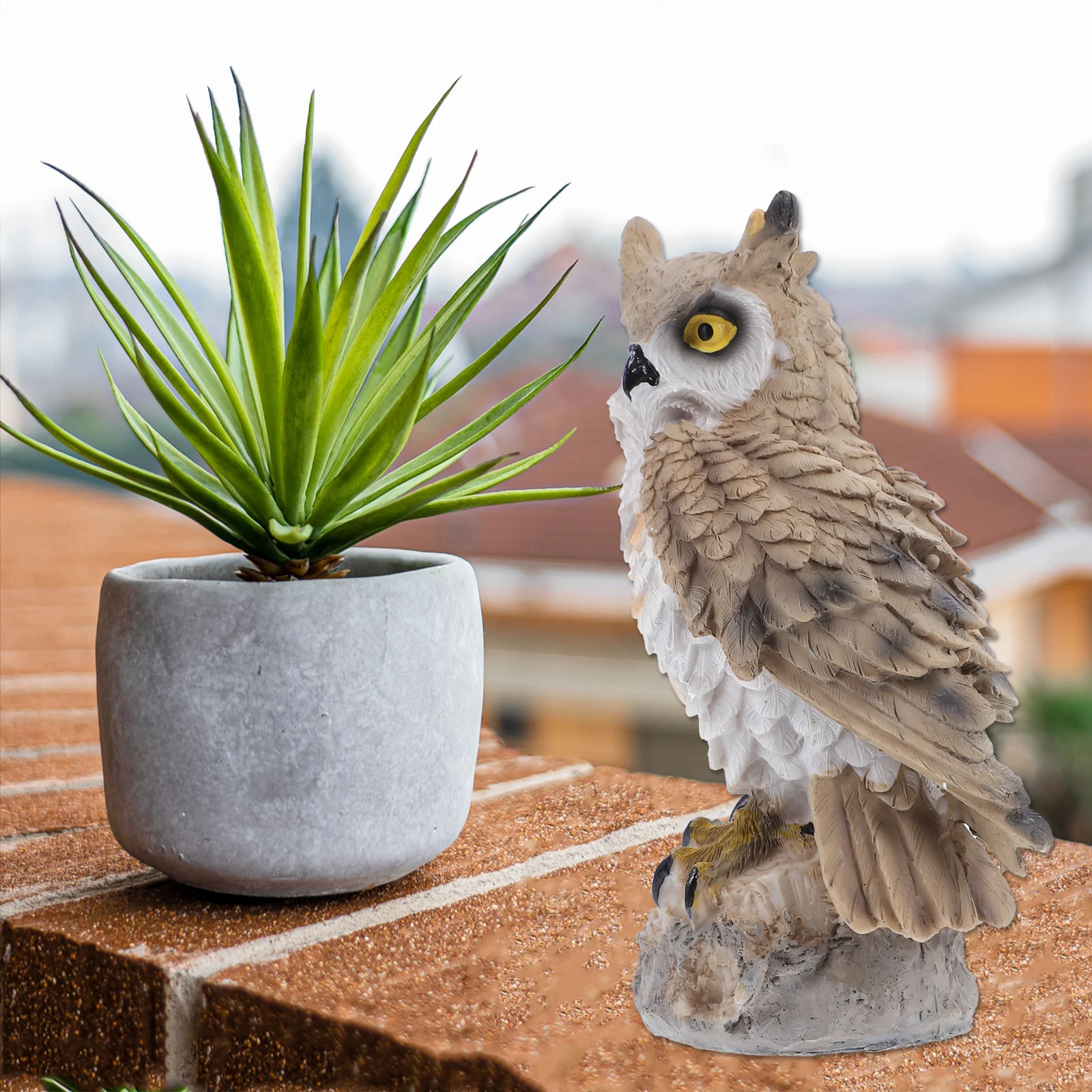 

1Pcs Cat Owl Decoration Resin Outdoor Garden Yard Ornament Simulation Bird Repellent Landscape Artware Creative Backyard