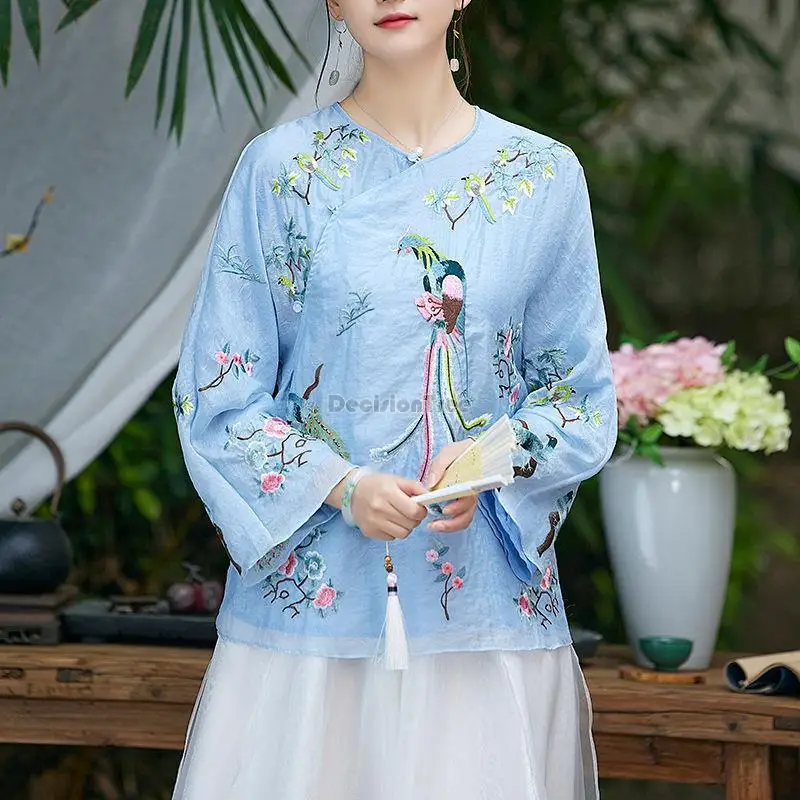 

2024 Chinese style traditional ancinet vintage women blouse cheongsam qipao top elegant blouse national style qi pao blouse a642